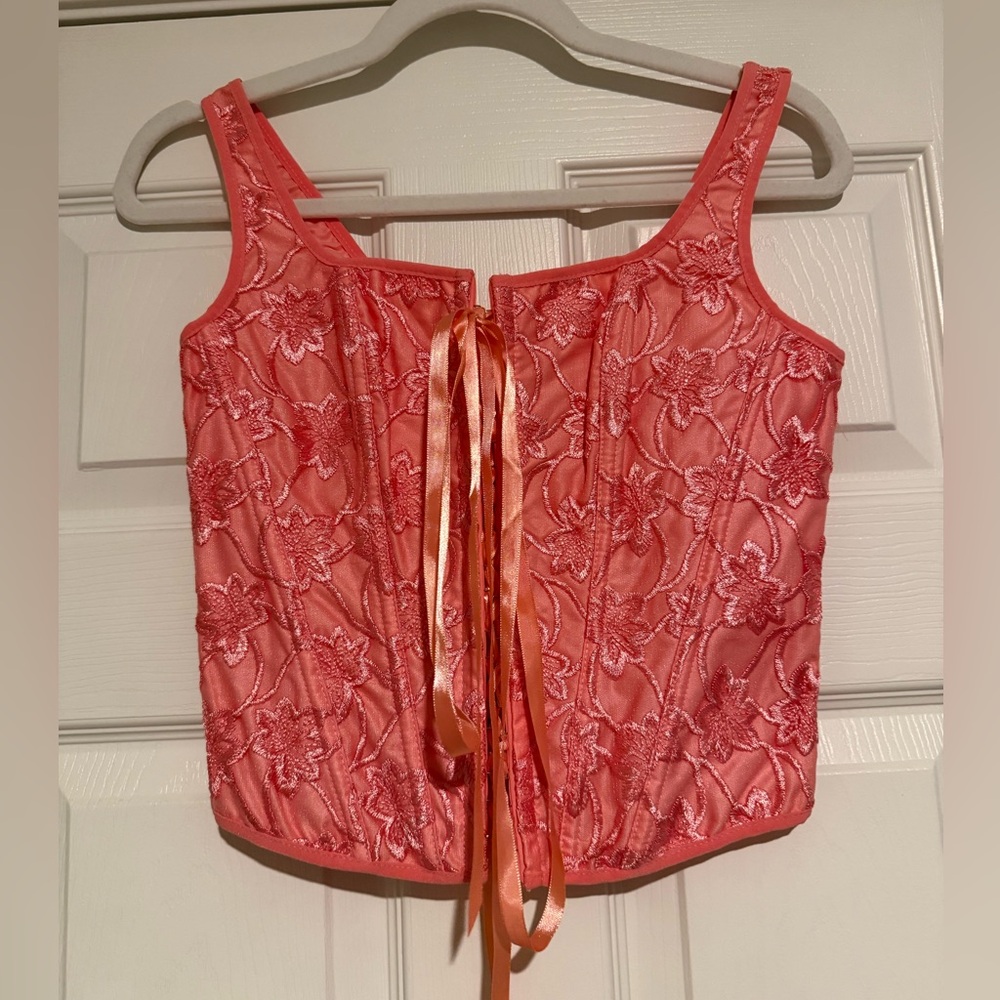 Pink Corset Crop Top
